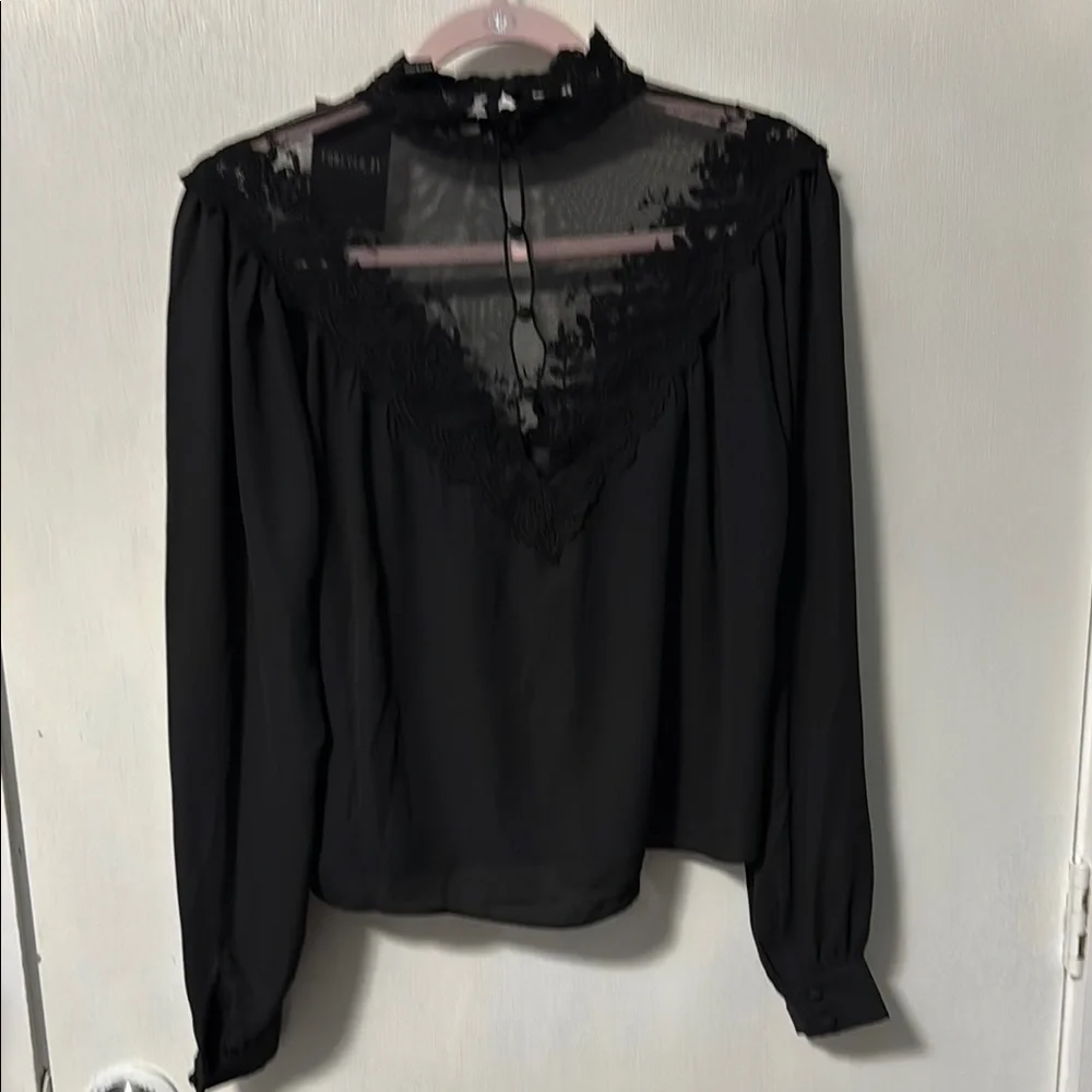 Forever 21 Black Lace Detail Blouse - Picture 5 of 5